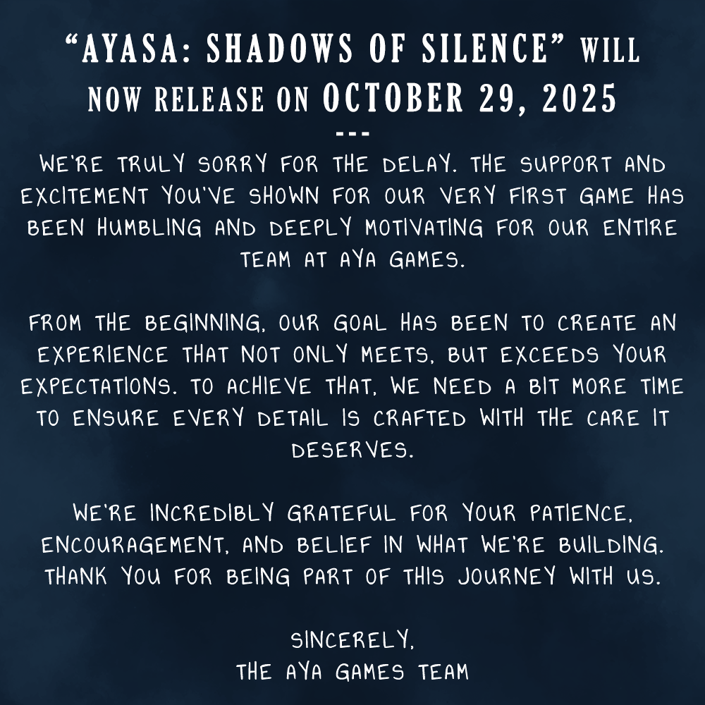 ayasa shadows of silence announcement